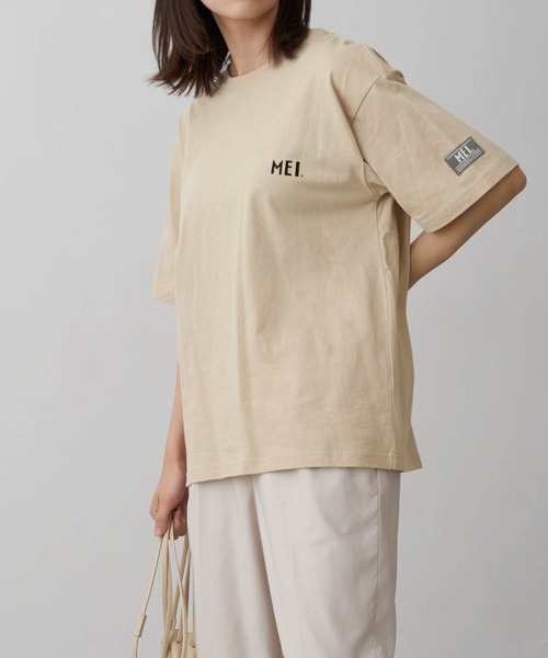 MEI（メイ）の「MEI メイChaco closet別注 オーバーサイズ半袖Tシャツ（Tシャツ/カットソー・レディース・ホワイト/ブラック/ベージュ/ネイビー/パープル・FREE）」の4枚目の写真