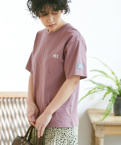 MEI（メイ）の「MEI メイChaco closet別注 オーバーサイズ半袖Tシャツ（Tシャツ/カットソー・レディース・ホワイト/ブラック/ベージュ/ネイビー/パープル・FREE）」の5枚目の写真