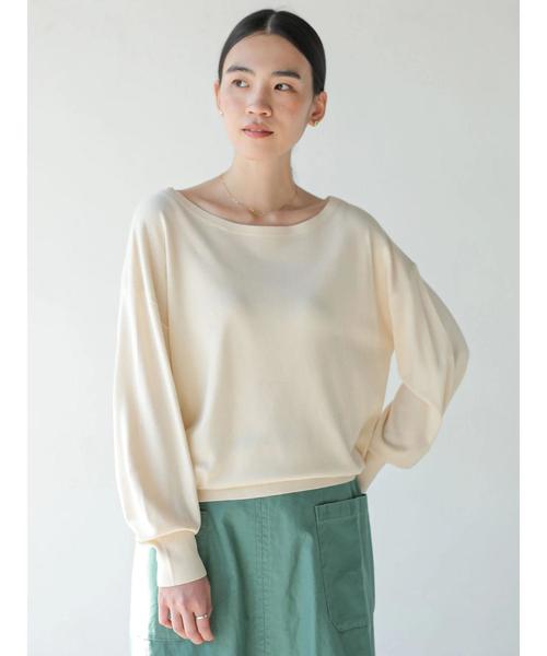 AMERICAN HOLIC（アメリカンホリック）の「ボートネックベーシックニットプルオーバー＊（ニット/セーター・レディース・アイボリー/ブラック/ベージュ/ダークブラウン・L/M）」の6枚目の写真