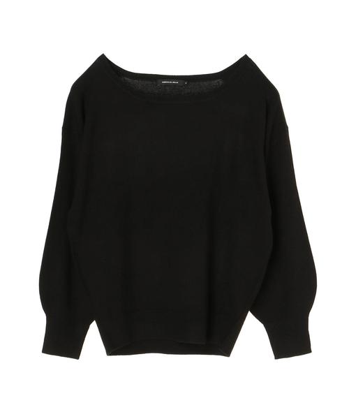 AMERICAN HOLIC（アメリカンホリック）の「ボートネックベーシックニットプルオーバー＊（ニット/セーター・レディース・アイボリー/ブラック/ベージュ/ダークブラウン・L/M）」の5枚目の写真