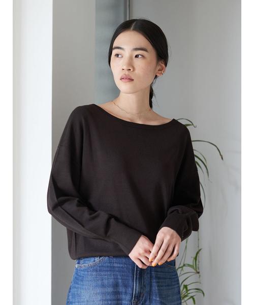 AMERICAN HOLIC（アメリカンホリック）の「ボートネックベーシックニットプルオーバー＊（ニット/セーター・レディース・アイボリー/ブラック/ベージュ/ダークブラウン・L/M）」の18枚目の写真