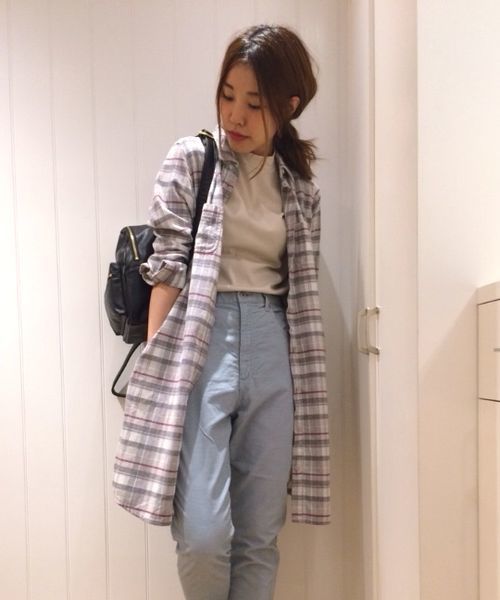 Another Edition（アナザーエディション）の「AE NEL CHK SHT OP◆（シャツワンピース・レディース・グレー/マスタード/ネイビー・フリー）」の2枚目の写真