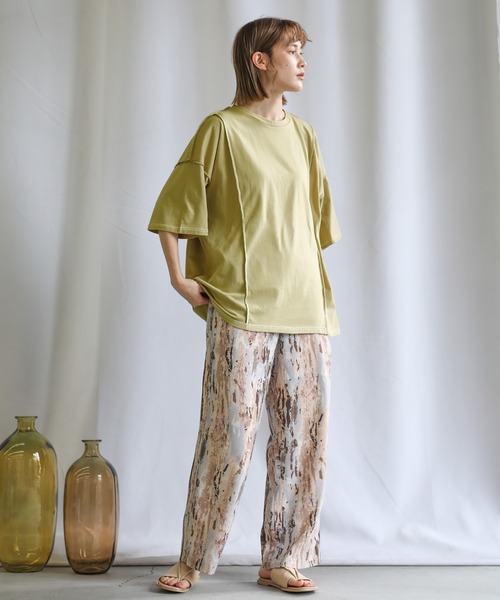 select MOCA(セレクトモカ)の「2021 SS リンキングカットソートップス(Tシャツ/カットソー・レディース・オフホワイト/ミント/ライラック/グレイッシュベージュ/ライトカーキ・FREE)」の19枚目の写真