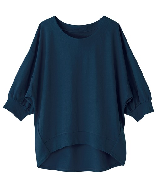 BELLUNA PLUS(ベルーナ)の「袖ギャザーデザインプルオーバー(Tシャツ/カットソー・レディース・コーラル/セージグリーン/ピンク/ネイビー・XX-LARGE/XXX-LARGE/XXXX-LARGE/MEDIUM/LARGE/X-LARGE)」の7枚目の写真