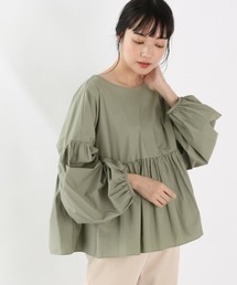 LOWRYS FARM | ギャザーブラウスＬＳ　893661(シャツ/ブラウス)