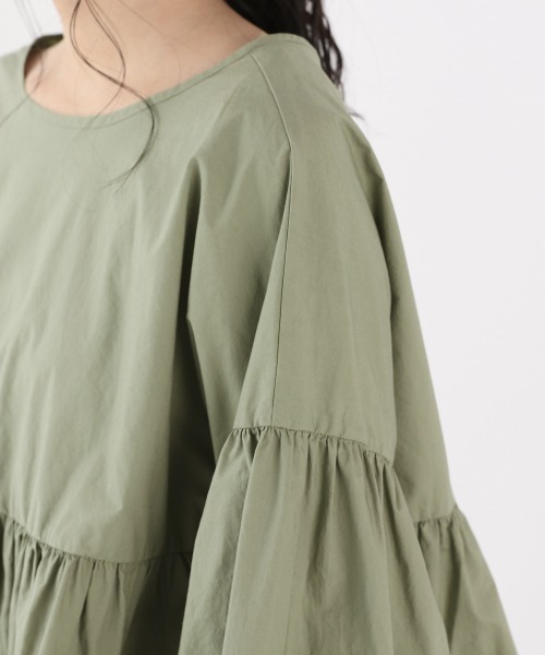 LOWRYS FARM（ローリーズファーム）の「ギャザーブラウスＬＳ　893661（シャツ/ブラウス・レディース・ブラック/カーキ/オフホワイト・FREE）」の6枚目の写真