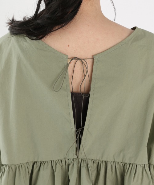 LOWRYS FARM（ローリーズファーム）の「ギャザーブラウスＬＳ　893661（シャツ/ブラウス・レディース・ブラック/カーキ/オフホワイト・FREE）」の10枚目の写真