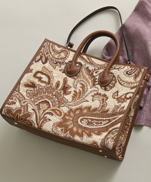 INTERPLANET（インタープラネット）の「ペイズリーＢＡＧ（ショルダーバッグ・レディース・アイボリー/チョコ・フリー）」の2枚目の写真
