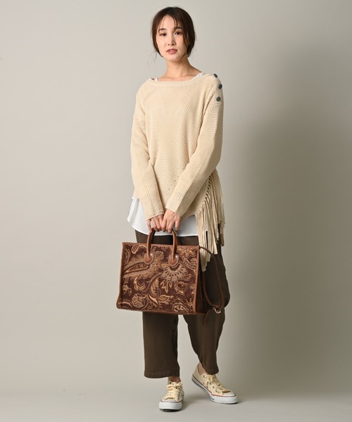 INTERPLANET（インタープラネット）の「ペイズリーＢＡＧ（ショルダーバッグ・レディース・アイボリー/チョコ・フリー）」の9枚目の写真