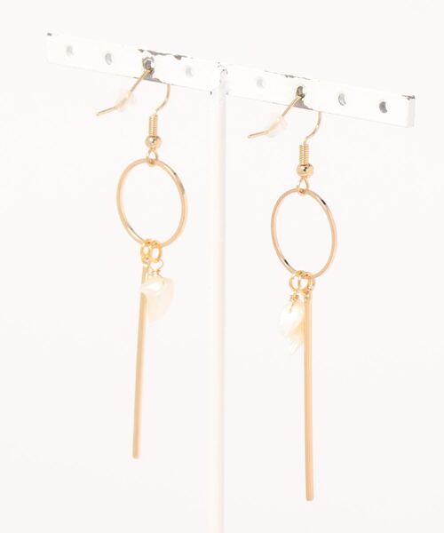 tone（トーン）の「【CouleuR】淡水パール×スティック ピアス（ピアス（両耳用）・レディース・その他・FREE）」の2枚目の写真
