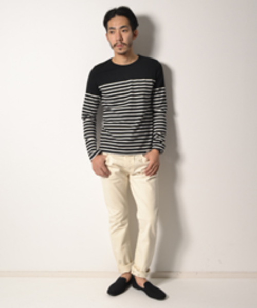 COMMONWARE AMERICAN RAG CIE&Magine（コモンウェアアメリカンラグシーアンド マージン）の「AMERICAN RAG CIE&Magine COMMONWARE 108-AMG-1432-624AMG（Tシャツ/カットソー・メンズ・ホワイト/ブラック・46/48/44）」の7枚目の写真