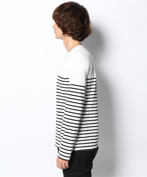 COMMONWARE AMERICAN RAG CIE&Magine（コモンウェアアメリカンラグシーアンド マージン）の「AMERICAN RAG CIE&Magine COMMONWARE 108-AMG-1432-624AMG（Tシャツ/カットソー・メンズ・ホワイト/ブラック・46/48/44）」の4枚目の写真