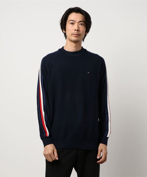 TOMMY HILFIGER GOLF（トミー ヒルフィガー ゴルフ）の「[トミー ヒルフィガー ゴルフ] メンズ TH モックネック ニット（ニット/セーター・メンズ・ネイビー/ボルドー/ホワイト・XL/LL）」の3枚目の写真