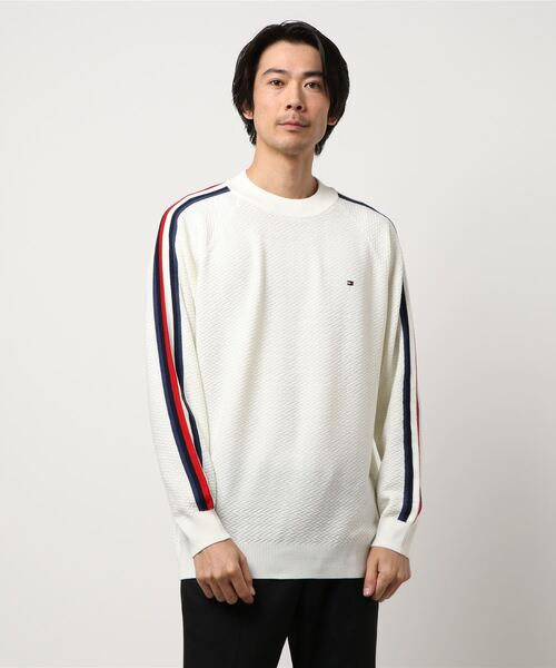 TOMMY HILFIGER GOLF（トミー ヒルフィガー ゴルフ）の「[トミー ヒルフィガー ゴルフ] メンズ TH モックネック ニット（ニット/セーター・メンズ・ネイビー/ボルドー/ホワイト・XL/LL）」の2枚目の写真