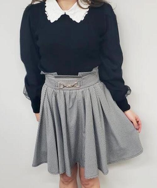 INGNI(イング)の「襟付袖異素材ニット(ニット/セーター・レディース・ブラック/ピンク/ピンク系5・M)」の2枚目の写真