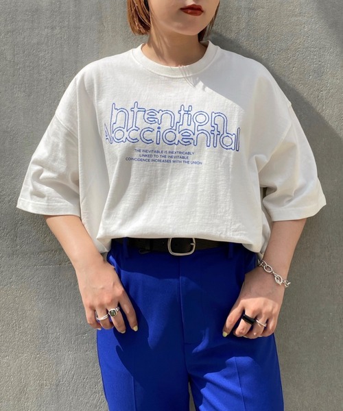 PBLIM(ページボーイリム)の「【PAGEBOYLIM】ハッポウロゴT(Tシャツ/カットソー・レディース・ホワイト/ブラック/パープル・MEDIUM/LARGE)」の2枚目の写真