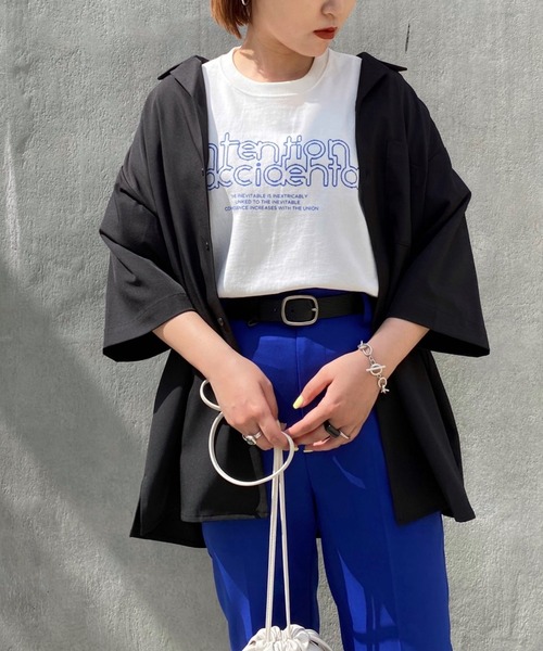 PBLIM(ページボーイリム)の「【PAGEBOYLIM】ハッポウロゴT(Tシャツ/カットソー・レディース・ホワイト/ブラック/パープル・MEDIUM/LARGE)」の22枚目の写真