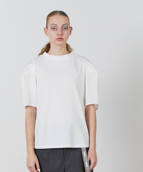 FRAPBOIS（フラボア）の「ホーンスリーブＴ（Tシャツ/カットソー・レディース・ホワイト/ブルー系その他・1）」の2枚目の写真