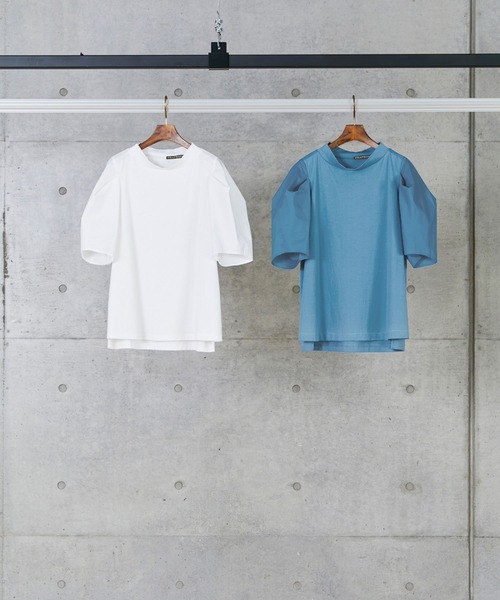 FRAPBOIS（フラボア）の「ホーンスリーブＴ（Tシャツ/カットソー・レディース・ホワイト/ブルー系その他・1）」の12枚目の写真