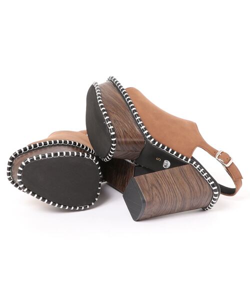 Noubel Voug Relax（ヌーベルヴォーグリラックス）の「ステッチデザイン太ヒール厚底バックストラップサンダル（サンダル・レディース・ホワイト/キャメル/ブラック・M/LL/S/L）」の4枚目の写真