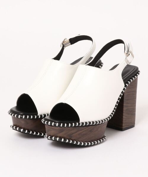 Noubel Voug Relax（ヌーベルヴォーグリラックス）の「ステッチデザイン太ヒール厚底バックストラップサンダル（サンダル・レディース・ホワイト/キャメル/ブラック・M/LL/S/L）」の9枚目の写真
