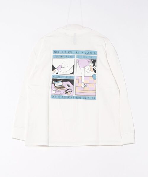 おしゃれスタ(オシャレスタ)の「ビッグシルエットバックプリントクルーネック長袖Tシャツ(IR) オーバーサイズ メンズ レディース(Tシャツ/カットソー・メンズ・ホワイト/ブラック/グレイッシュベージュ・M/L/XL)」の6枚目の写真