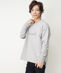 ビッグシルエットバックプリントクルーネック長袖Tシャツ(IR) オーバーサイズ メンズ レディース