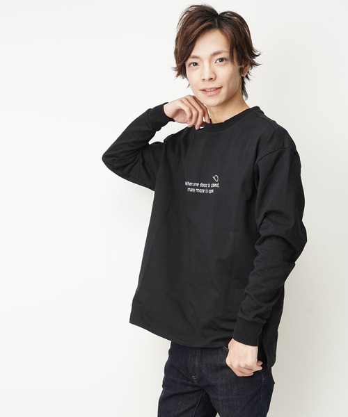 おしゃれスタ(オシャレスタ)の「ビッグシルエットバックプリントクルーネック長袖Tシャツ(IR) オーバーサイズ メンズ レディース(Tシャツ/カットソー・メンズ・ホワイト/ブラック/グレイッシュベージュ・M/L/XL)」の3枚目の写真