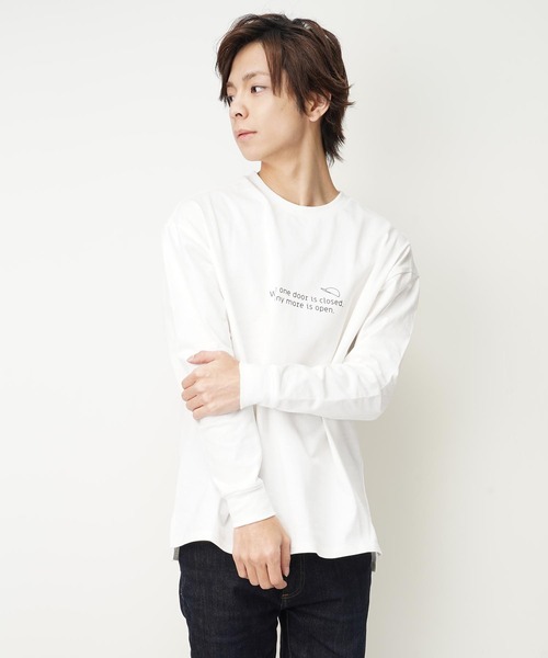 おしゃれスタ(オシャレスタ)の「ビッグシルエットバックプリントクルーネック長袖Tシャツ(IR) オーバーサイズ メンズ レディース(Tシャツ/カットソー・メンズ・ホワイト/ブラック/グレイッシュベージュ・M/L/XL)」の8枚目の写真