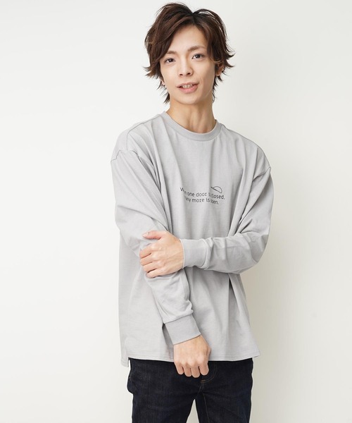 おしゃれスタ(オシャレスタ)の「ビッグシルエットバックプリントクルーネック長袖Tシャツ(IR) オーバーサイズ メンズ レディース(Tシャツ/カットソー・メンズ・ホワイト/ブラック/グレイッシュベージュ・M/L/XL)」の14枚目の写真