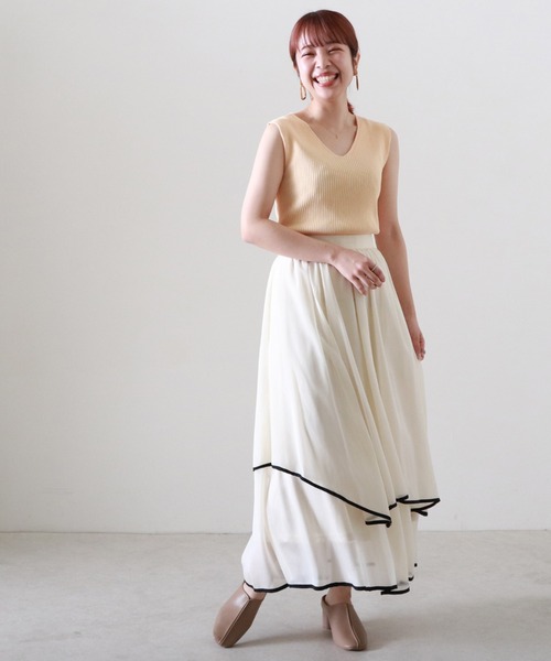 Cheek（チーク）の「２ＷＡＹニットリブタンク（タンクトップ・レディース・アイボリー/グレイッシュブルー/キャメル/オレンジ・MEDIUM）」の14枚目の写真