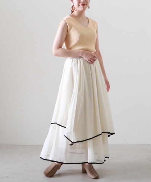 Cheek（チーク）の「２ＷＡＹニットリブタンク（タンクトップ・レディース・アイボリー/グレイッシュブルー/キャメル/オレンジ・MEDIUM）」の17枚目の写真