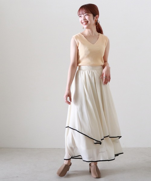 Cheek（チーク）の「２ＷＡＹニットリブタンク（タンクトップ・レディース・アイボリー/グレイッシュブルー/キャメル/オレンジ・MEDIUM）」の10枚目の写真