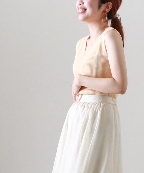 Cheek（チーク）の「２ＷＡＹニットリブタンク（タンクトップ・レディース・アイボリー/グレイッシュブルー/キャメル/オレンジ・MEDIUM）」の16枚目の写真