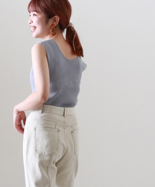 Cheek（チーク）の「２ＷＡＹニットリブタンク（タンクトップ・レディース・アイボリー/グレイッシュブルー/キャメル/オレンジ・MEDIUM）」の11枚目の写真