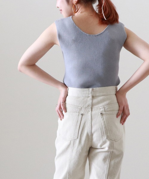 Cheek（チーク）の「２ＷＡＹニットリブタンク（タンクトップ・レディース・アイボリー/グレイッシュブルー/キャメル/オレンジ・MEDIUM）」の13枚目の写真