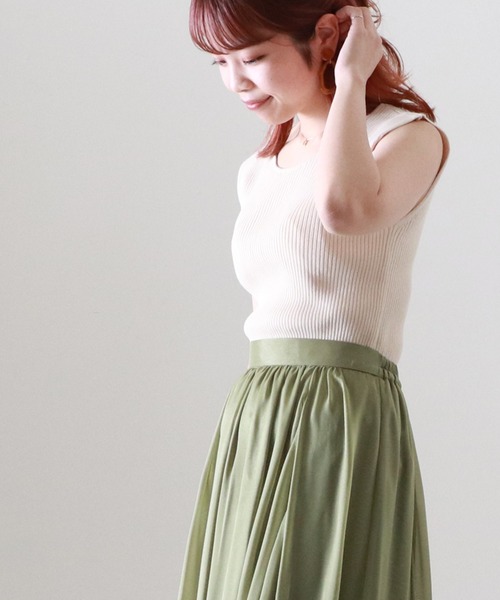 Cheek（チーク）の「２ＷＡＹニットリブタンク（タンクトップ・レディース・アイボリー/グレイッシュブルー/キャメル/オレンジ・MEDIUM）」の22枚目の写真