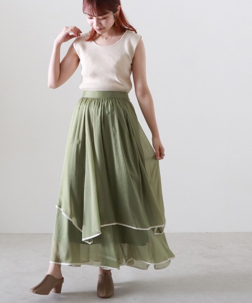 Cheek（チーク）の「２ＷＡＹニットリブタンク（タンクトップ・レディース・アイボリー/グレイッシュブルー/キャメル/オレンジ・MEDIUM）」の5枚目の写真