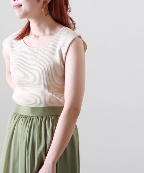 Cheek（チーク）の「２ＷＡＹニットリブタンク（タンクトップ・レディース・アイボリー/グレイッシュブルー/キャメル/オレンジ・MEDIUM）」の20枚目の写真