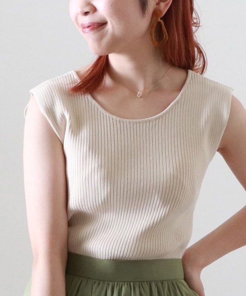 Cheek（チーク）の「２ＷＡＹニットリブタンク（タンクトップ・レディース・アイボリー/グレイッシュブルー/キャメル/オレンジ・MEDIUM）」の8枚目の写真
