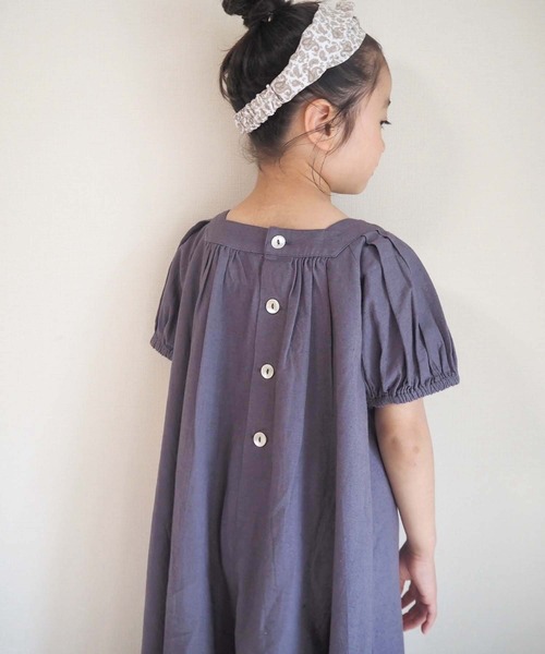 CIAOPANIC TYPY（チャオパニックティピー）の「【KIDS】【india】袖ボリューム オールインワン（サロペット/オーバーオール・キッズ・ブルー/チャコールグレー/オリーブ・LARGE/XX-LARGE/SMALL/X-LARGE/MEDIUM）」の3枚目の写真