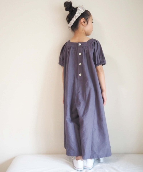 CIAOPANIC TYPY（チャオパニックティピー）の「【KIDS】【india】袖ボリューム オールインワン（サロペット/オーバーオール・キッズ・ブルー/チャコールグレー/オリーブ・LARGE/XX-LARGE/SMALL/X-LARGE/MEDIUM）」の8枚目の写真