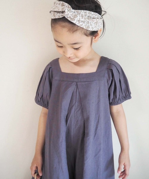 CIAOPANIC TYPY（チャオパニックティピー）の「【KIDS】【india】袖ボリューム オールインワン（サロペット/オーバーオール・キッズ・ブルー/チャコールグレー/オリーブ・LARGE/XX-LARGE/SMALL/X-LARGE/MEDIUM）」の6枚目の写真