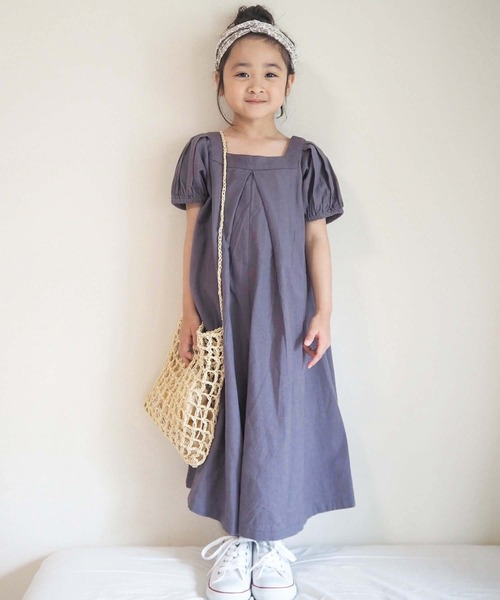 CIAOPANIC TYPY（チャオパニックティピー）の「【KIDS】【india】袖ボリューム オールインワン（サロペット/オーバーオール・キッズ・ブルー/チャコールグレー/オリーブ・LARGE/XX-LARGE/SMALL/X-LARGE/MEDIUM）」の5枚目の写真