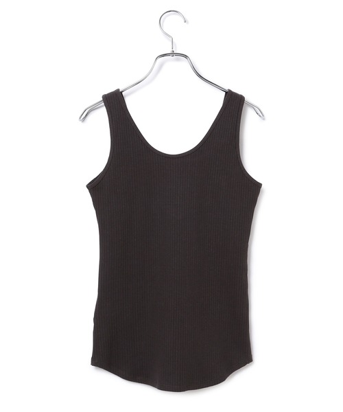 ADAM ET ROPE'(アダムエロペ)の「【アウトレット店舗・WEB限定】スクエアネックストレッチリブタンク(タンクトップ・レディース・チャコールグレー/ブラウン/ミント/キナリ・FREE)」の5枚目の写真