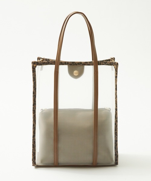 Rewde(ルゥデ)の「レオパードパイピングメッシュマルチトートバッグ(1R18-BA1627)(トートバッグ・レディース・ホワイト/ブラック/ブラウン・FREE)」の15枚目の写真