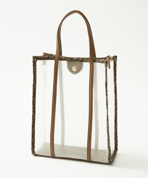 Rewde(ルゥデ)の「レオパードパイピングメッシュマルチトートバッグ(1R18-BA1627)(トートバッグ・レディース・ホワイト/ブラック/ブラウン・FREE)」の13枚目の写真