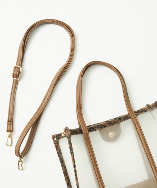 Rewde(ルゥデ)の「レオパードパイピングメッシュマルチトートバッグ(1R18-BA1627)(トートバッグ・レディース・ホワイト/ブラック/ブラウン・FREE)」の12枚目の写真