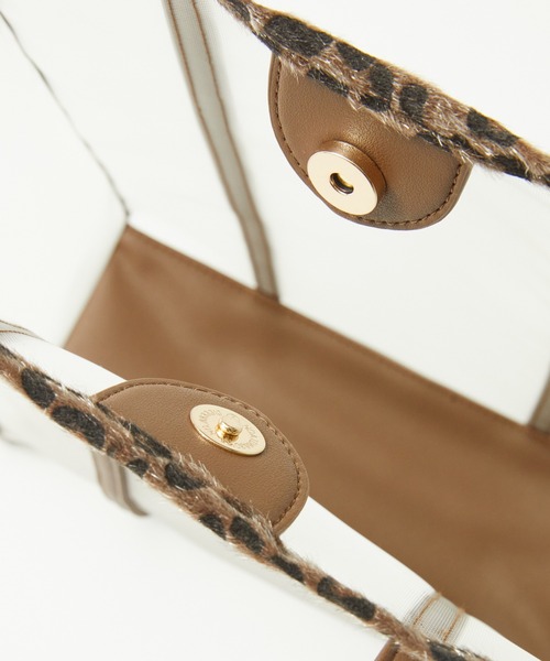 Rewde(ルゥデ)の「レオパードパイピングメッシュマルチトートバッグ(1R18-BA1627)(トートバッグ・レディース・ホワイト/ブラック/ブラウン・FREE)」の5枚目の写真