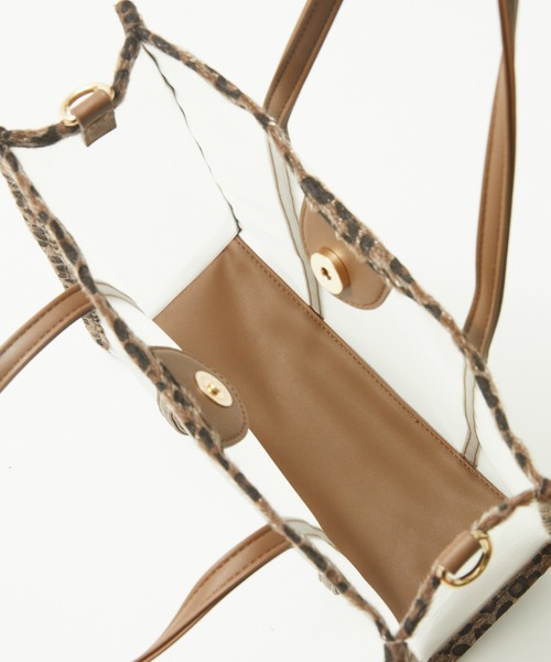 Rewde(ルゥデ)の「レオパードパイピングメッシュマルチトートバッグ(1R18-BA1627)(トートバッグ・レディース・ホワイト/ブラック/ブラウン・FREE)」の16枚目の写真